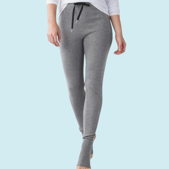 lululemon athletica Pants - Lululemon Sweater Pant Women's Medium Gray Sweet Savasana cinch waist footies